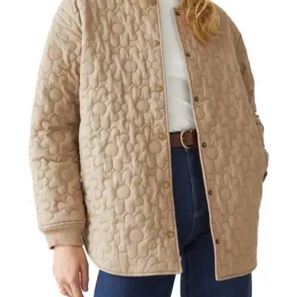 & Other Stories oversized, floral quilted jacket